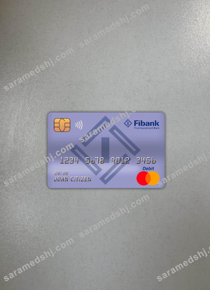 Bulgaria Fibank bank master debit card photolook front